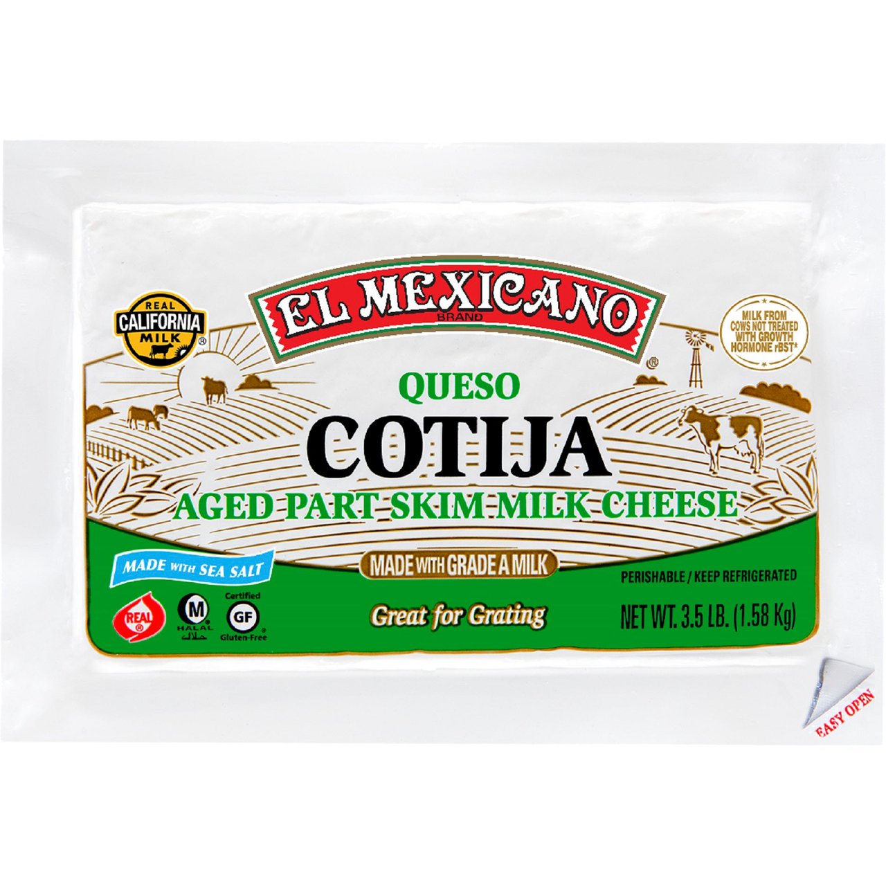 El Mexicano Cotija Queso Seco 3.5 lbs - Image 1