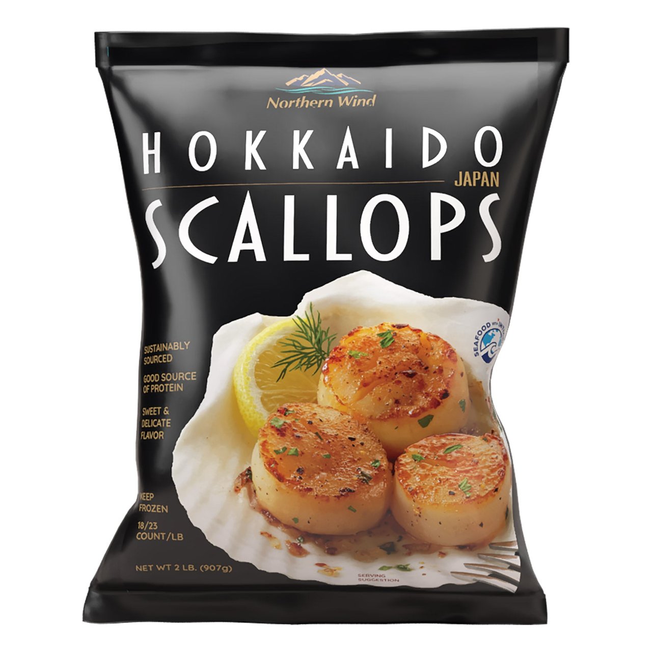 Northern Wind Hokkaido Sea Scallops 2 Pound Bag - Image 1