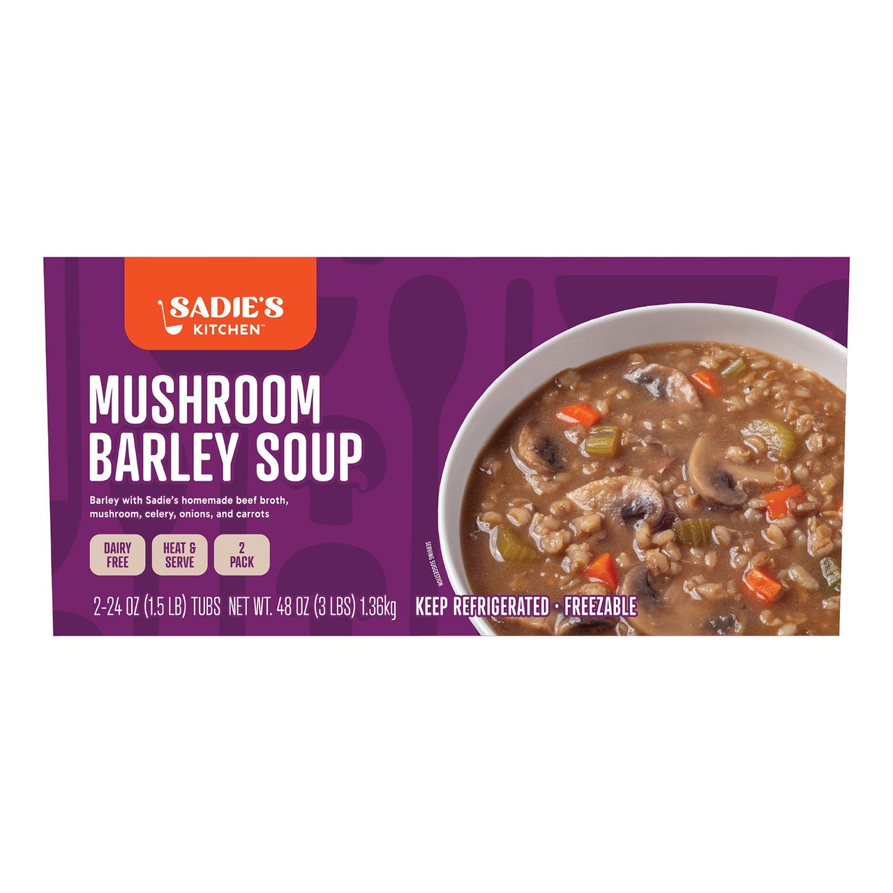 Sadie's Kitchen Mushroom Barley Soup 2/24 oz - Image 1