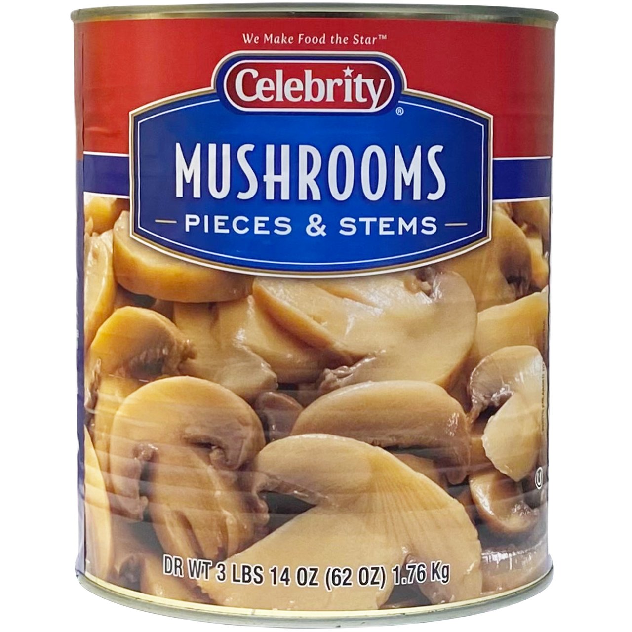 Celebrity Mushrooms Pieces and Stems, 62 oz (3.875 lbs)