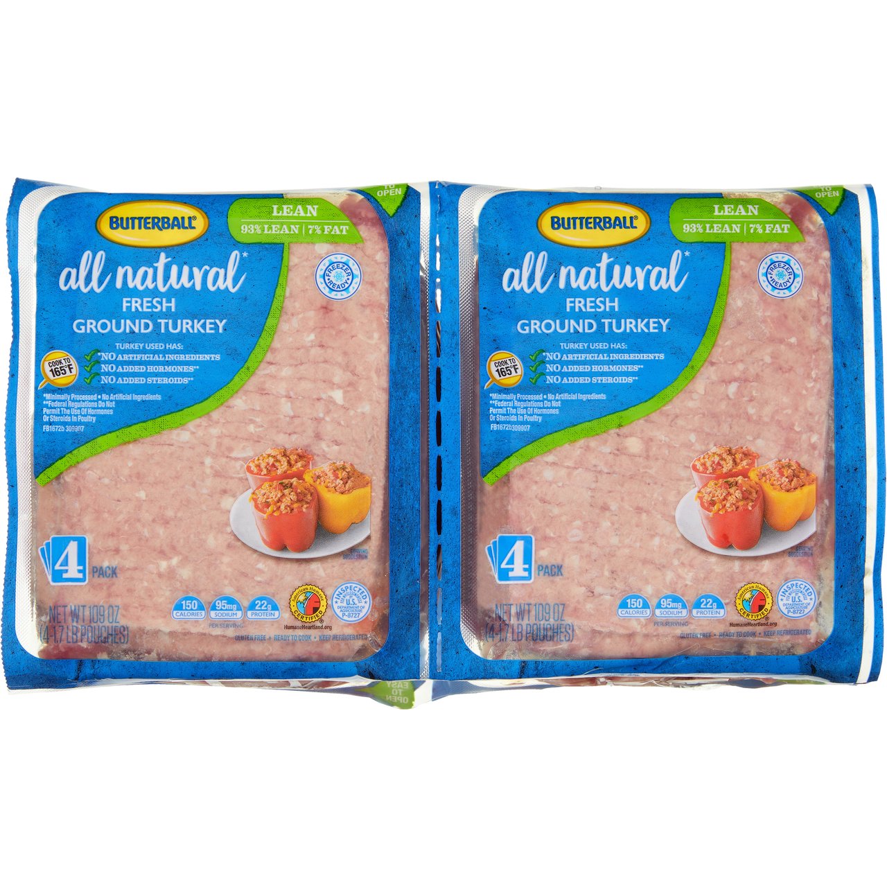 Fresh Ground Turkey 93% Lean / 7% Fat, 4 - 1.7 lb Units - Image 1