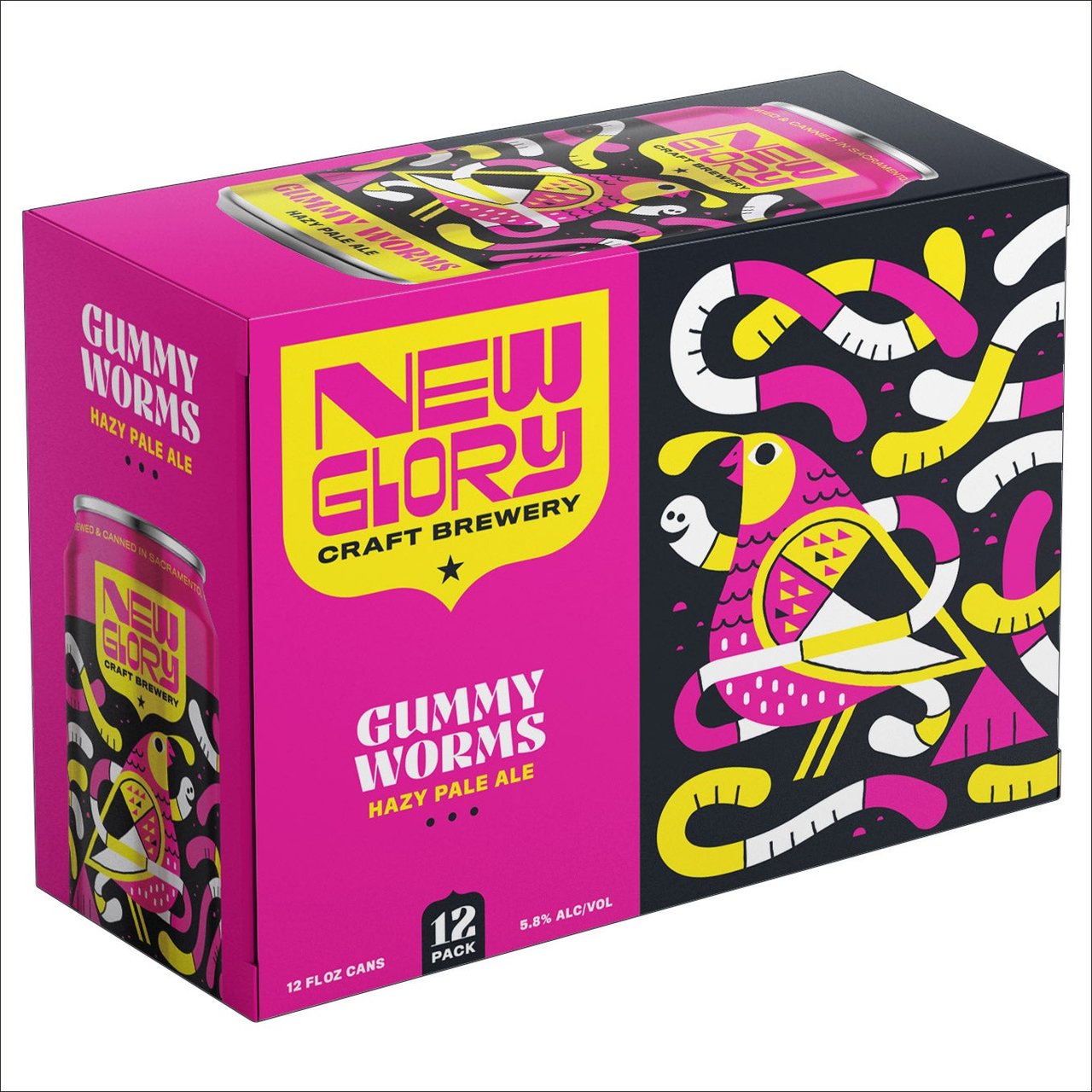 New Glory Brewing Gummy Worms Hazy Pale Ale Sacramento 12/12 oz