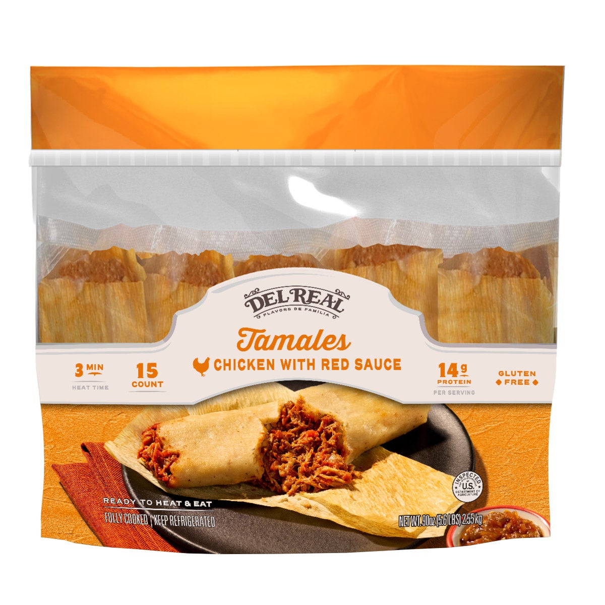 Del Real Foods Chicken Tamales, 15 Count, 6 Ounces Each - Image 1