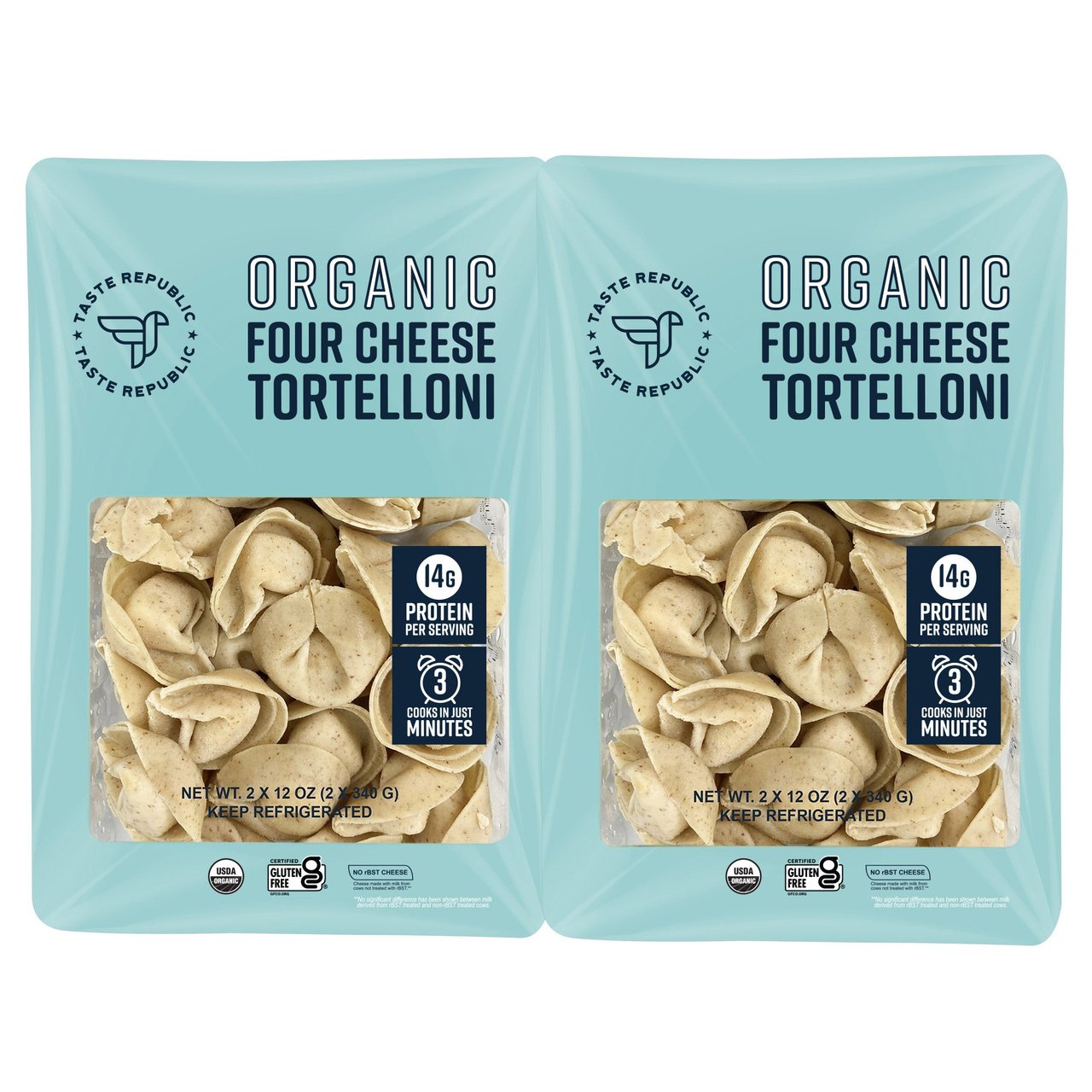 Taste Republic Organic Gluten Free Four Cheese Tortelloni, 2 Pack (12 oz Each) - Image 1