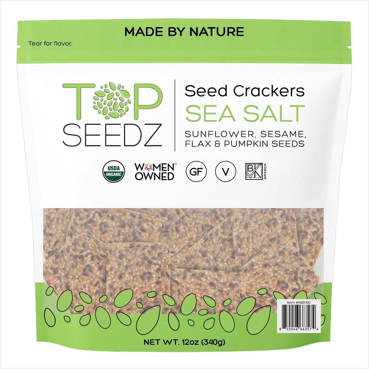 Organic Top Seedz Sea Salt Seed Crackers 12 Ounces - Image 1