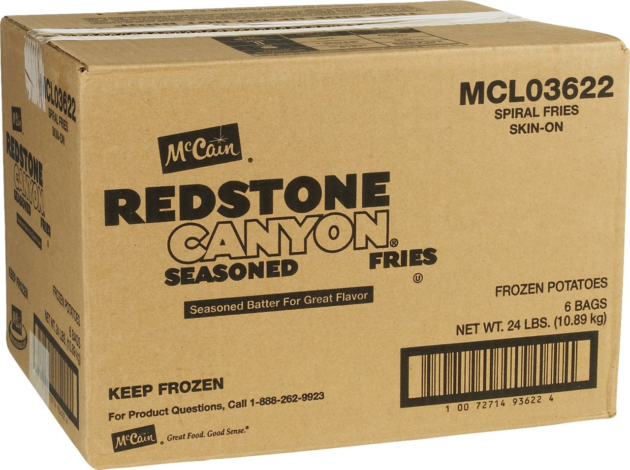 McCain Redstone Canyon Seasoned Skin-On Spiral Fries, 6/4 lb - Image 1
