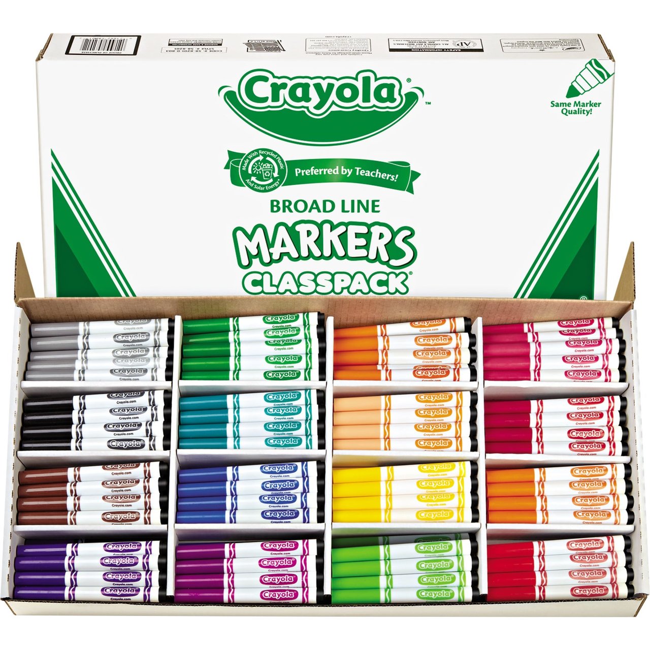 Crayola Broad Line Markers Classpack, 256 Count, 16 Colors - Image 1