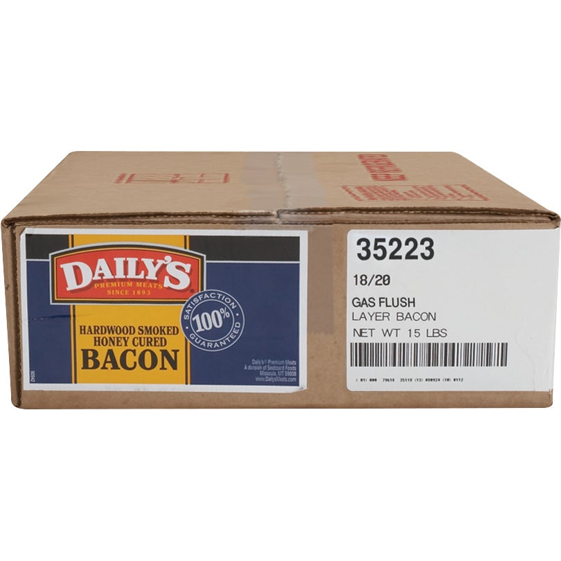 Daily's Honey Cured 18/20 CT Layer Bacon 15 lbs - Image 1