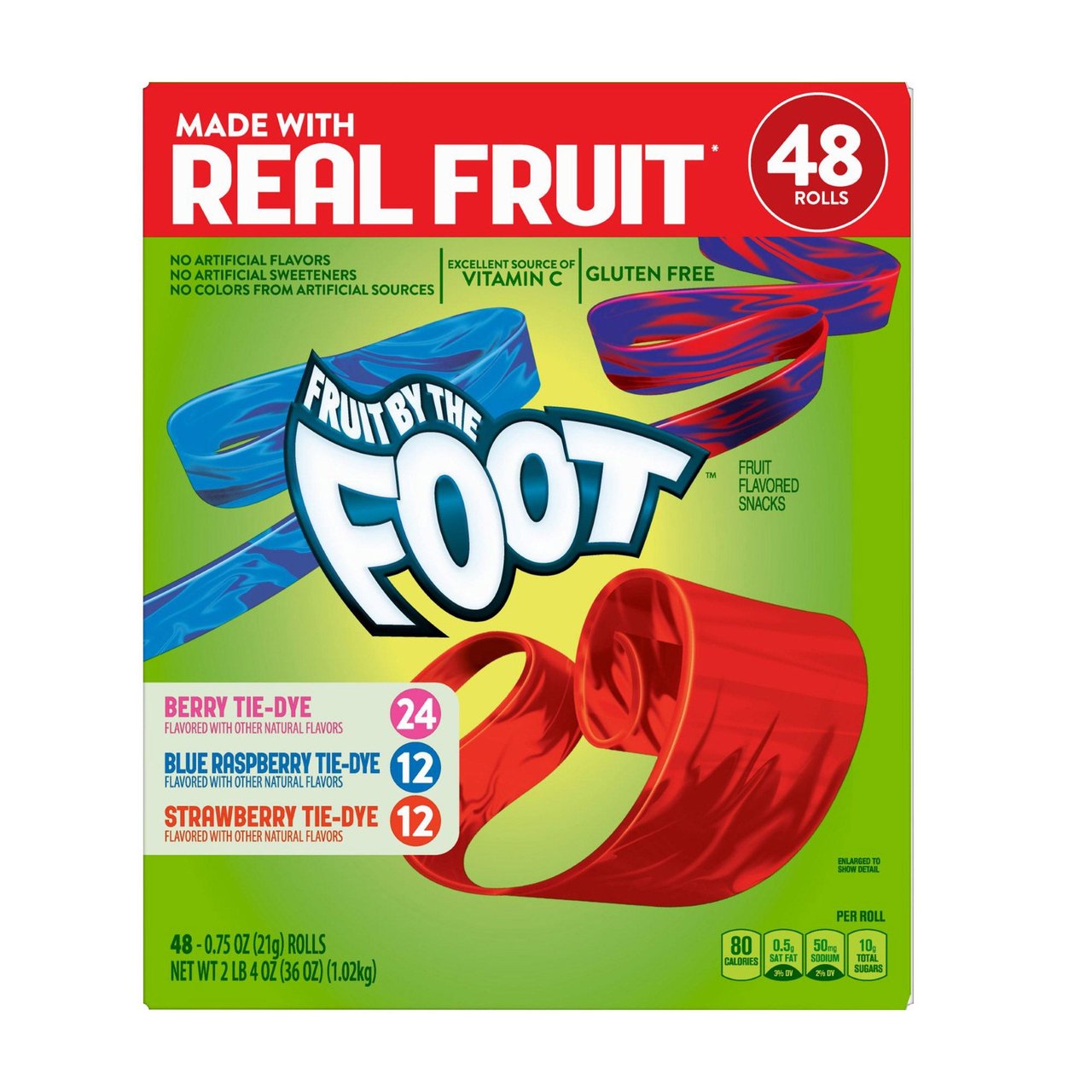 General Mills Fruit by the Foot Variety Pack, 48 Count, 0.75 oz Each - Image 1