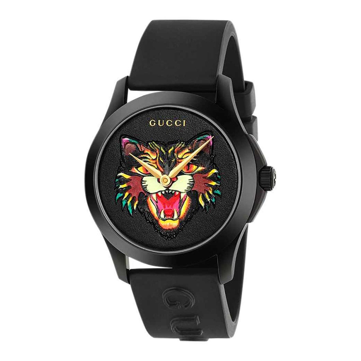 Gucci G-Timeless Black Rubber Strap Quartz Men's Watch