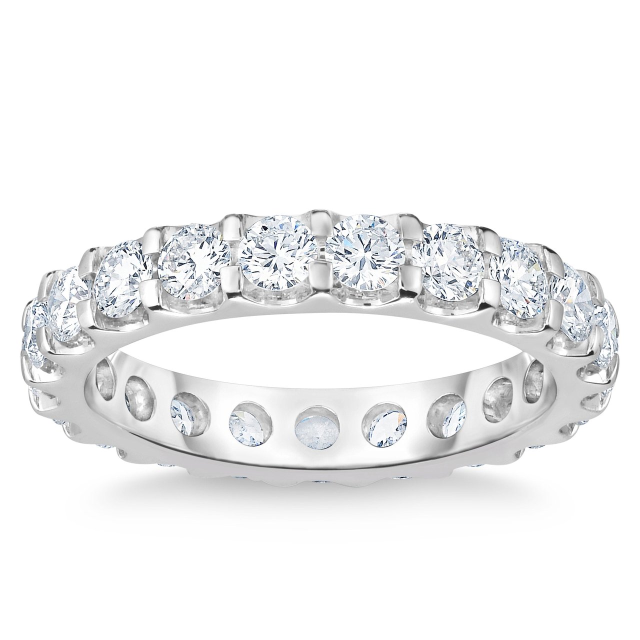 Platinum VS2 I Color 2.00 CTW Round Brilliant Diamond Eternity Band, Size 7 - Image 1