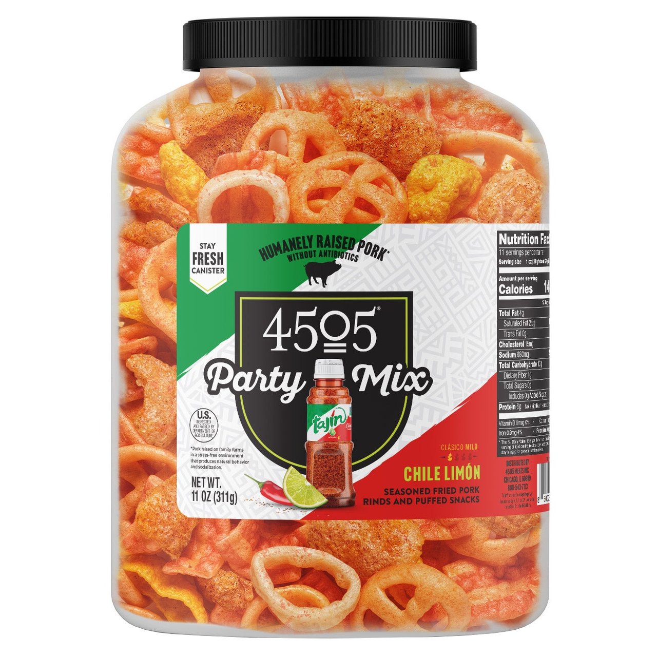 4505 Chicharrones Chili and Limon Party Mix 11 oz - Image 1