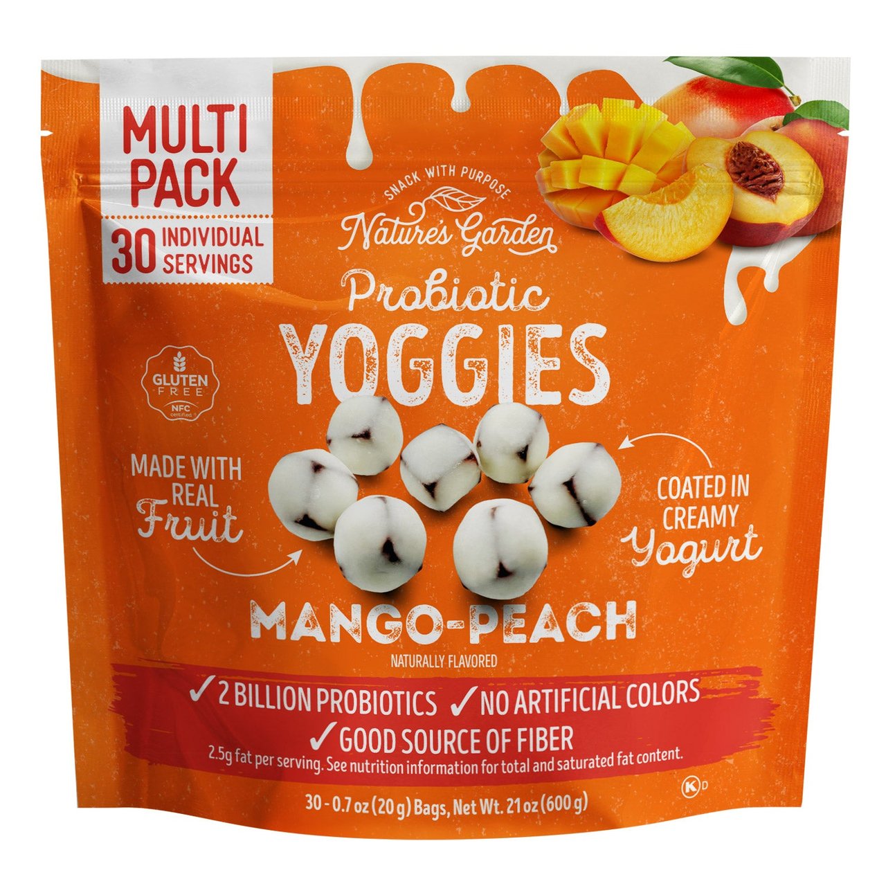 NATURE'S GARDEN PROBIOTIC YOGGIES MANGO-PEACH 30/.7 OZ - Image 1