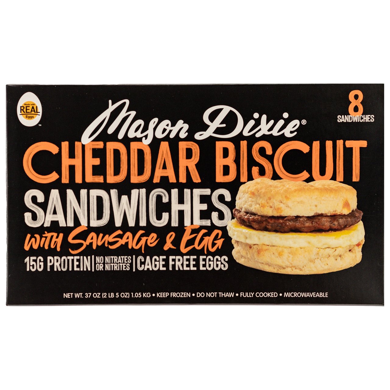 Mason Dixie Cheddar Biscuit Breakfast Sandwich, 8 Count Box - Image 1