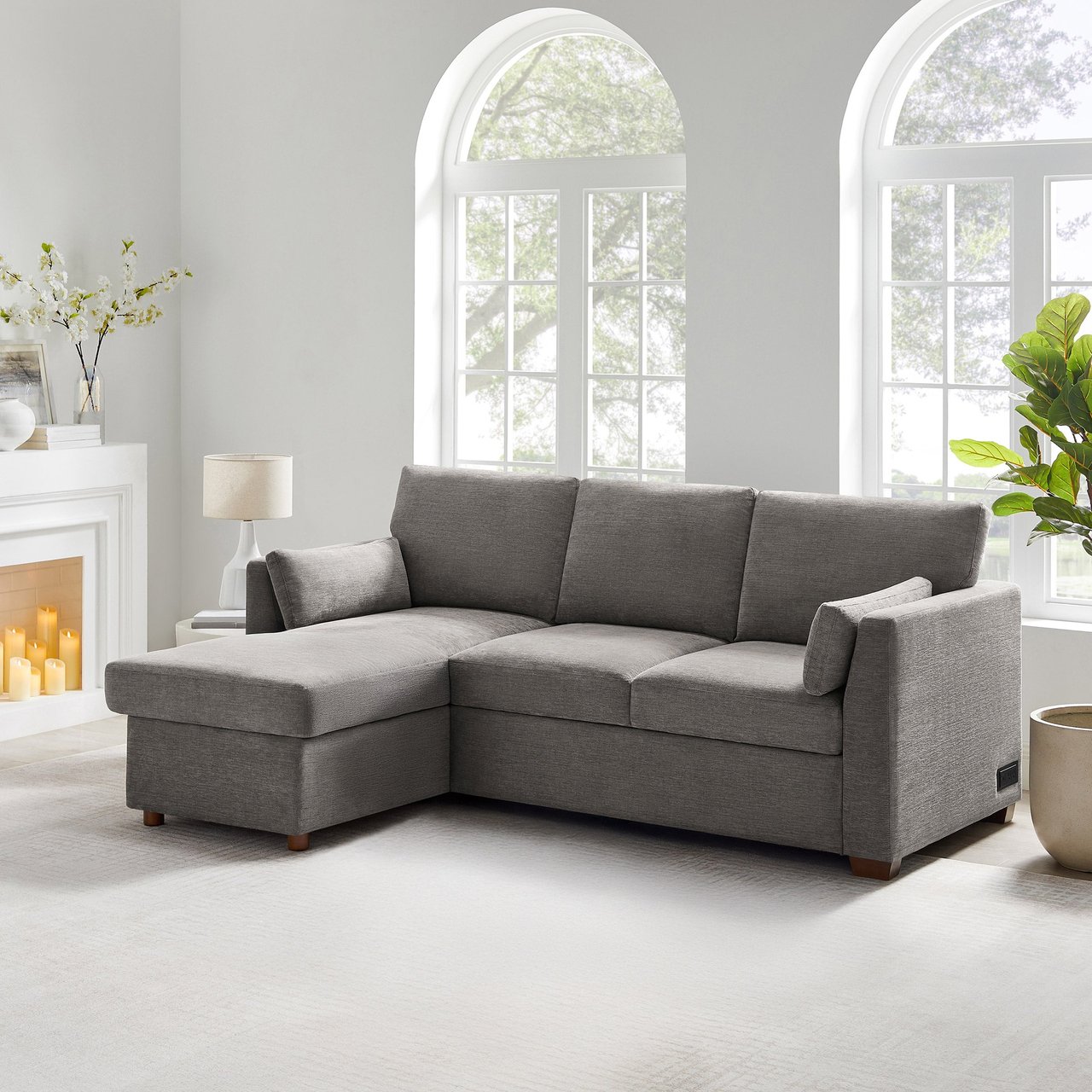 Coddle Luke Fabric Sleeper Sofa with Reversible Chaise - Image 1