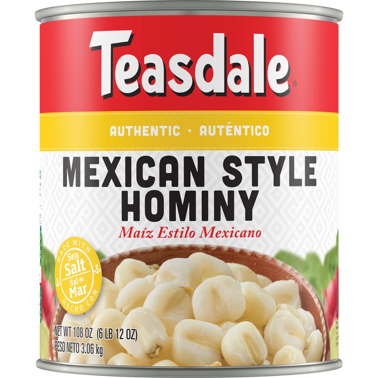 Teasdale Mexican Style Hominy #10 Can