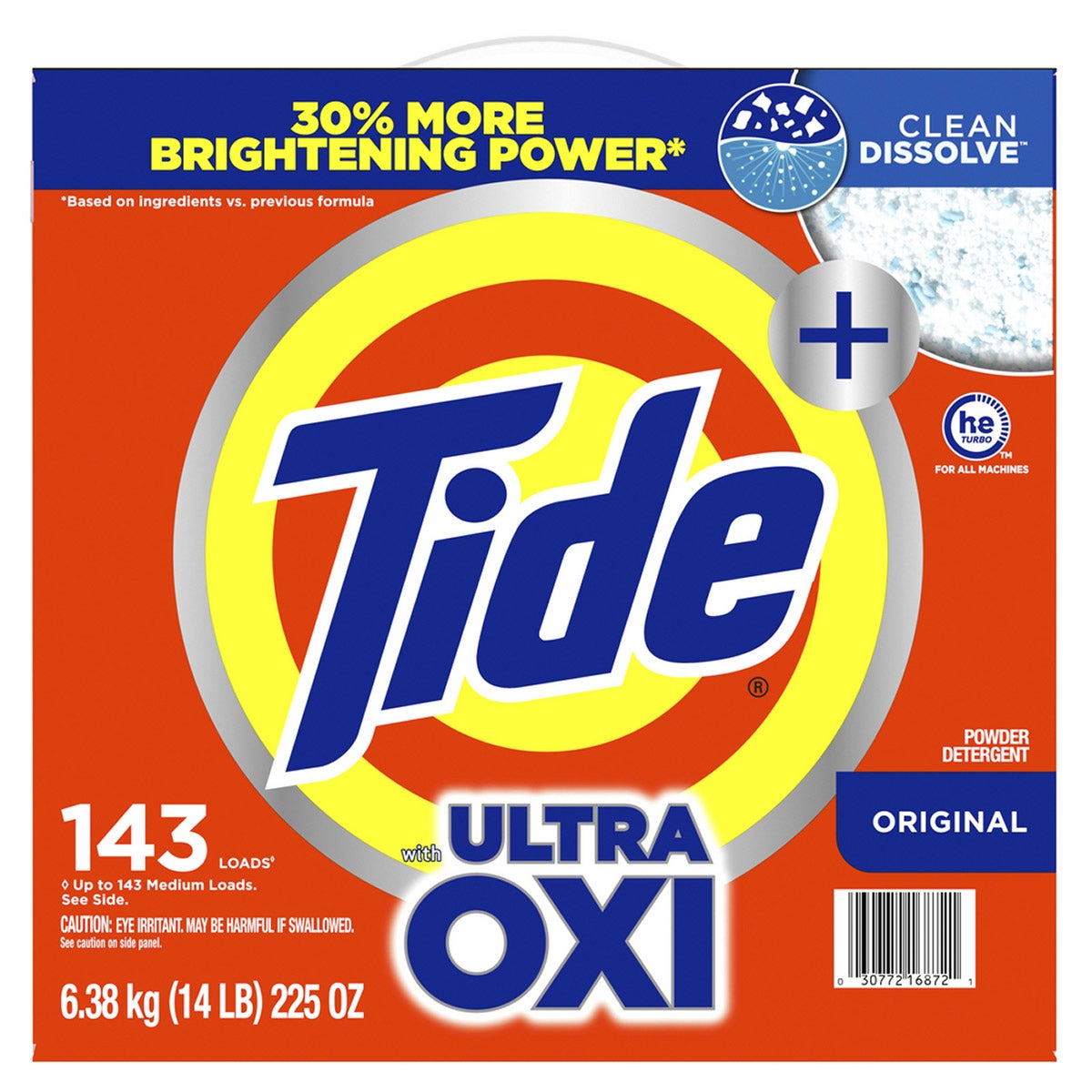 Tide Powder Detergent HE with Ultra Oxi 225oz 143 Loads (14.0lb) - Image 1