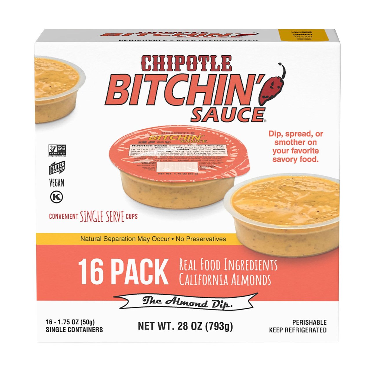 Bitchin' Sauce Chipotle Singles, 16 x 1.75 oz Cups - Image 1