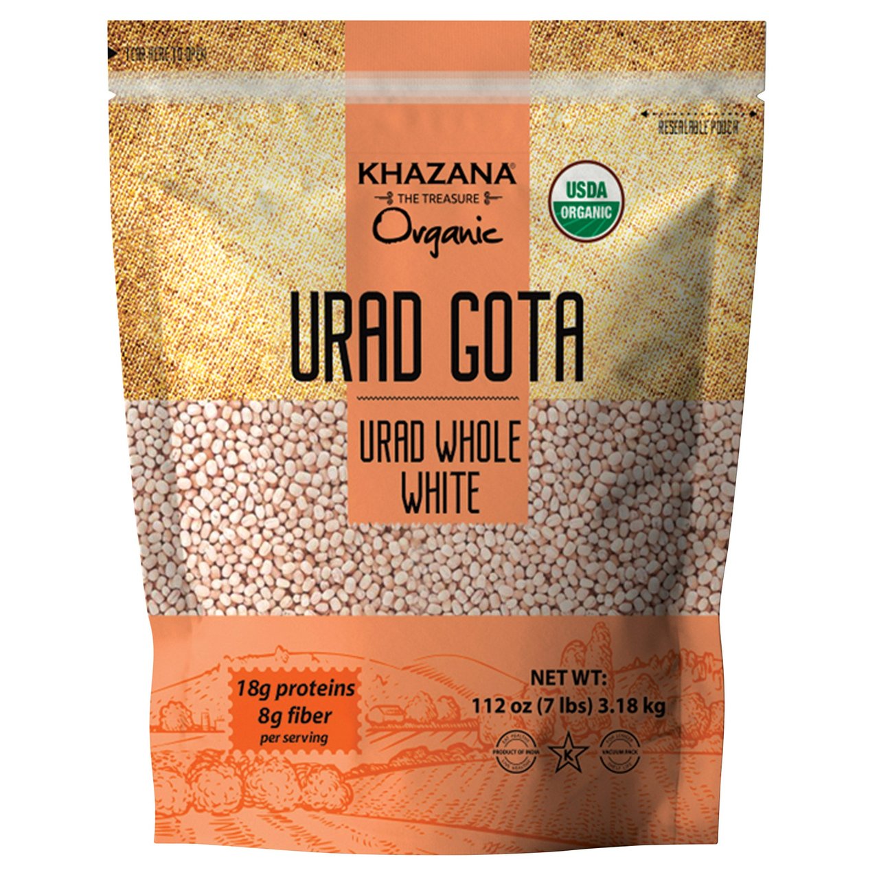 Khazana Organic Urad Gota 7 Pounds - Image 1