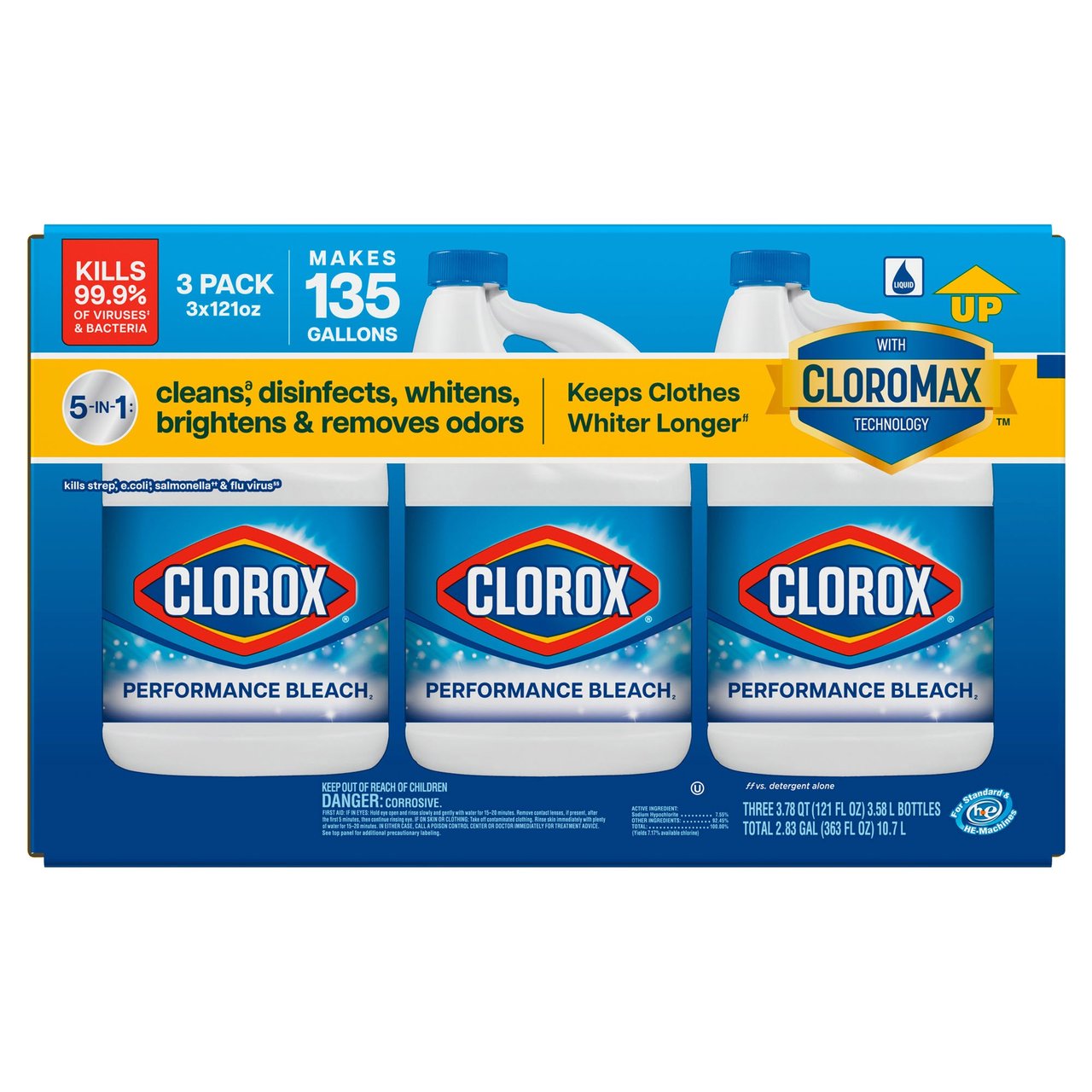 Clorox Performance Bleach, 3/121 Ounce Bottles - Image 1
