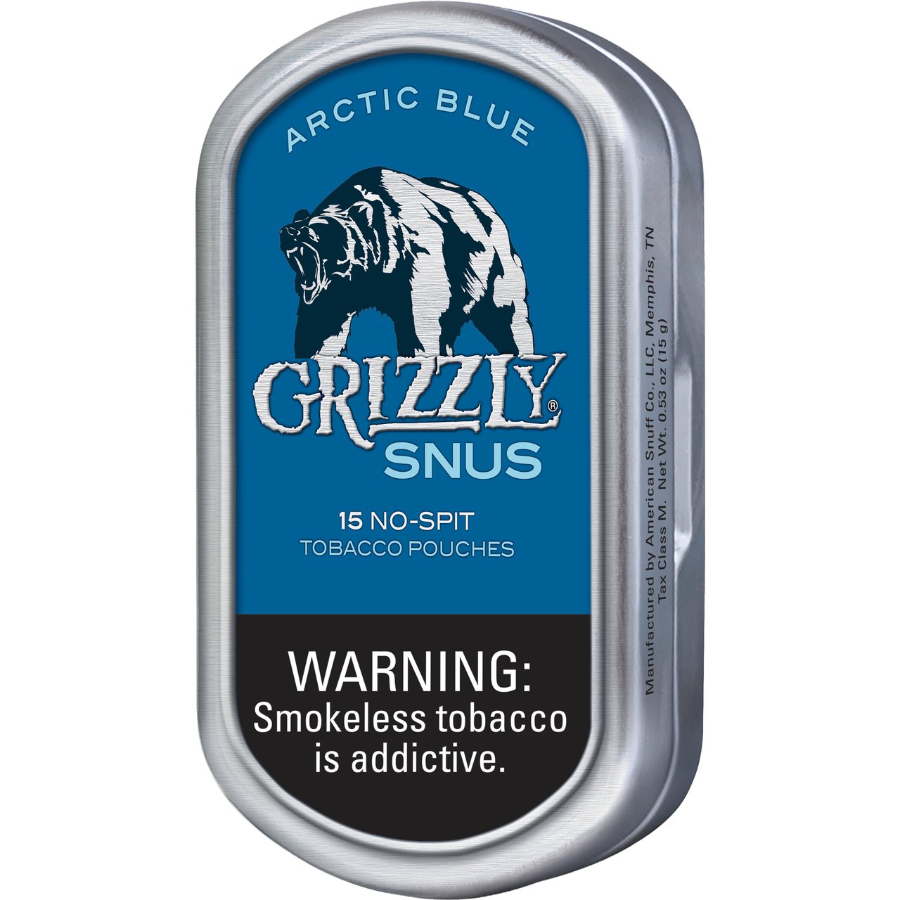 Grizzly Snus Arctic Blue 5/.53 oz Tin