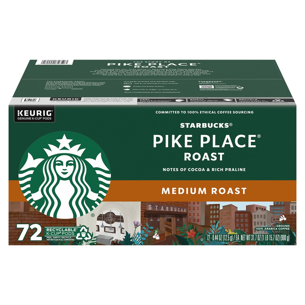 Starbucks Pike Place Medium Roast 72 Count K-Cup Pods - Image 1