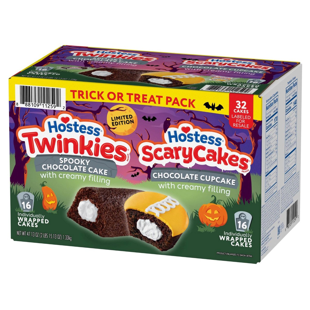 Hostess Halloween ScaryCakes Cupcakes & Chocolate Cake Twinkies Variety Pack, 32 Count - Image 1
