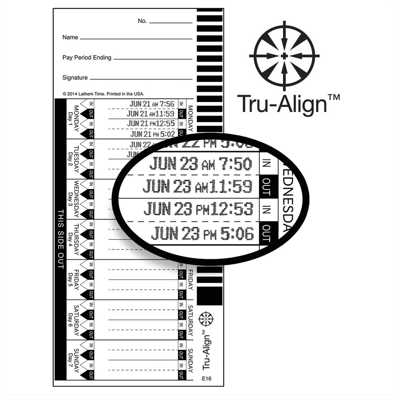 Lathem Time Cards for 1600E Time Clock, LTH16100, 100-Pack