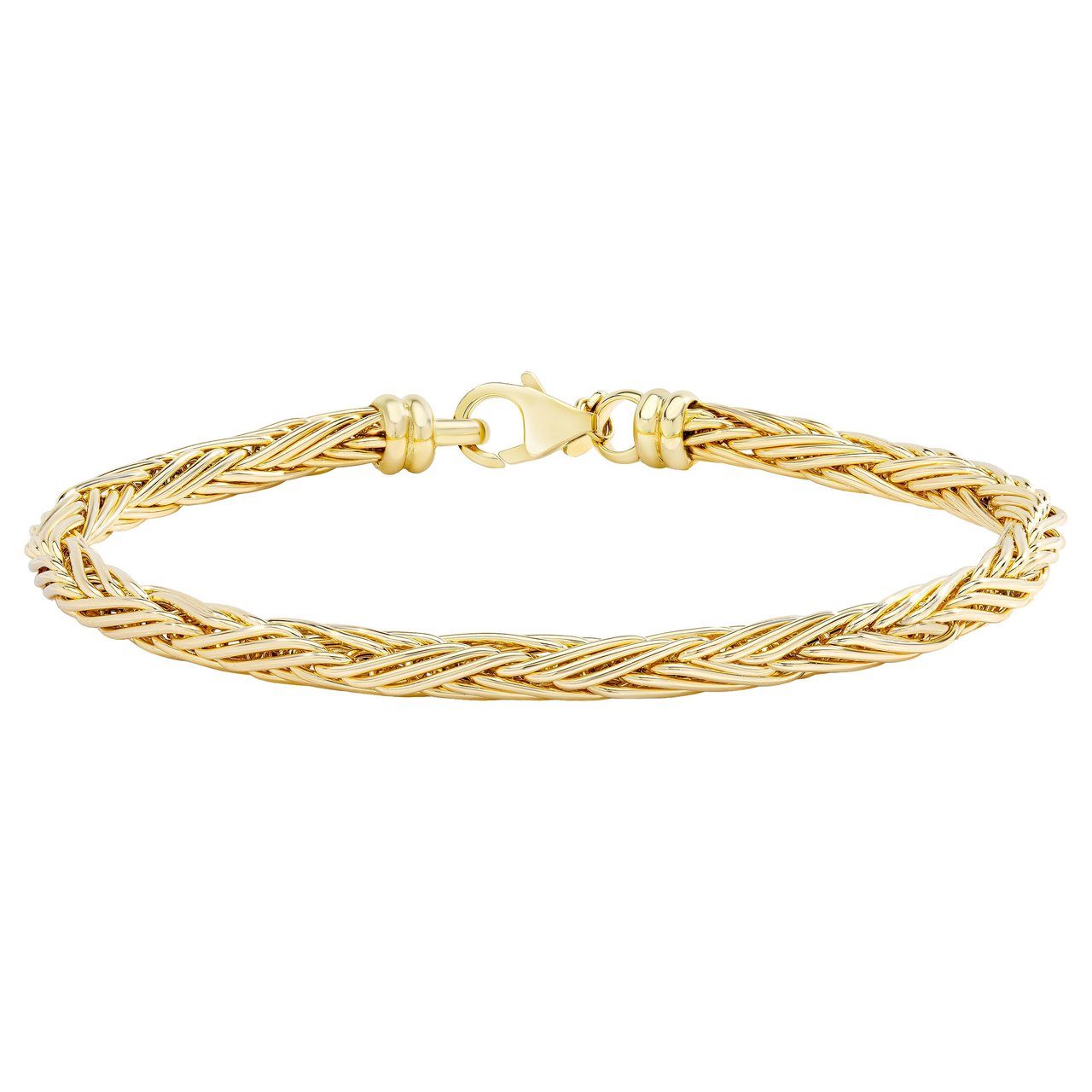 14KT YELLOW GOLD WOVEN BRACELET 7.5" MADE IN ITALY - Image 1