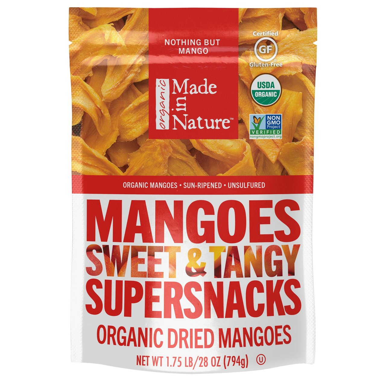 Made in Nature Organic Dried Mango 28 Ounce Bag - Image 1