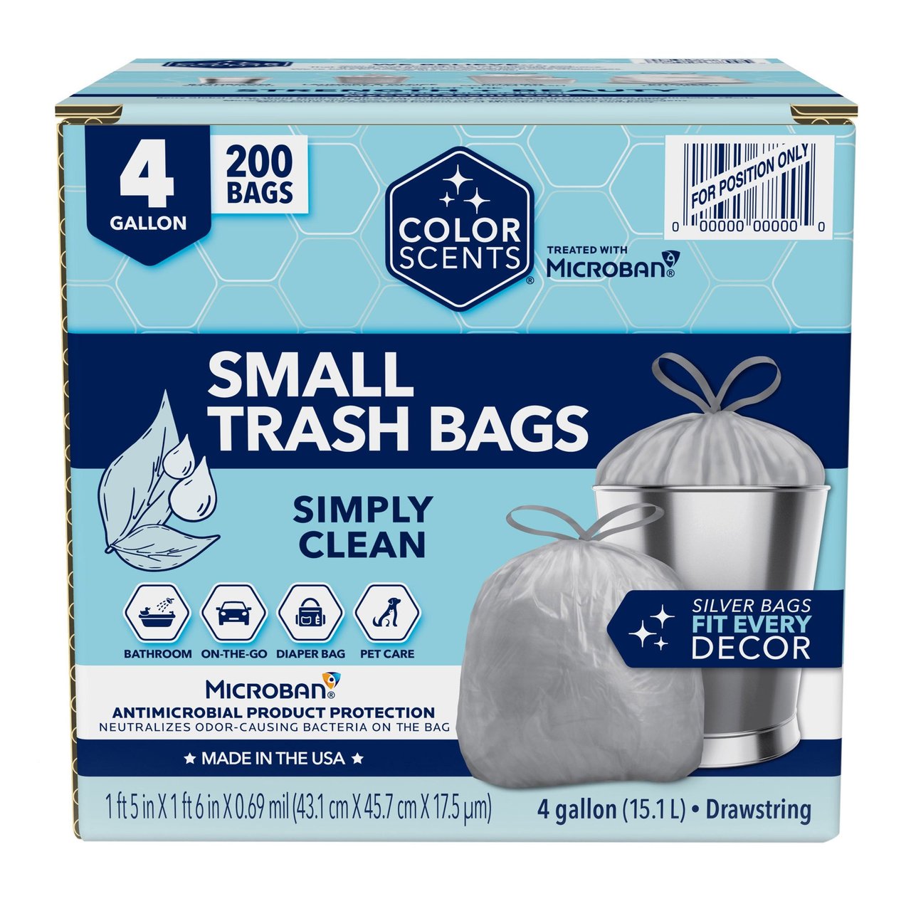 Color Scents 4 Gallon Scented Trash Bags, 200 Count - Image 1