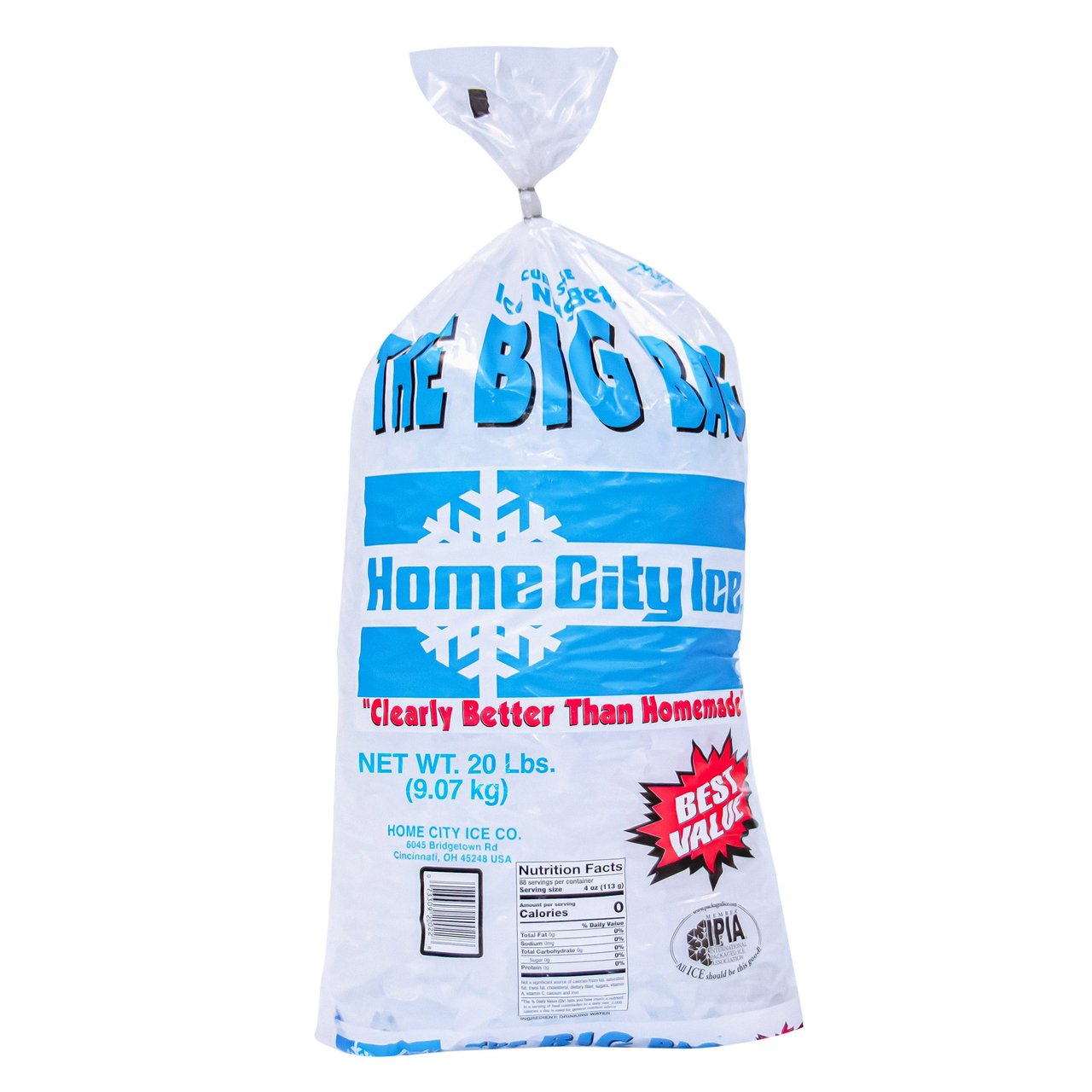 Home City Ice Bagged Ice 20 Pound Bag