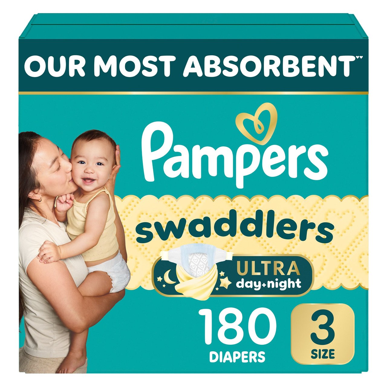 Pampers Swaddlers Ultra Size 3, 180 Count - Image 1