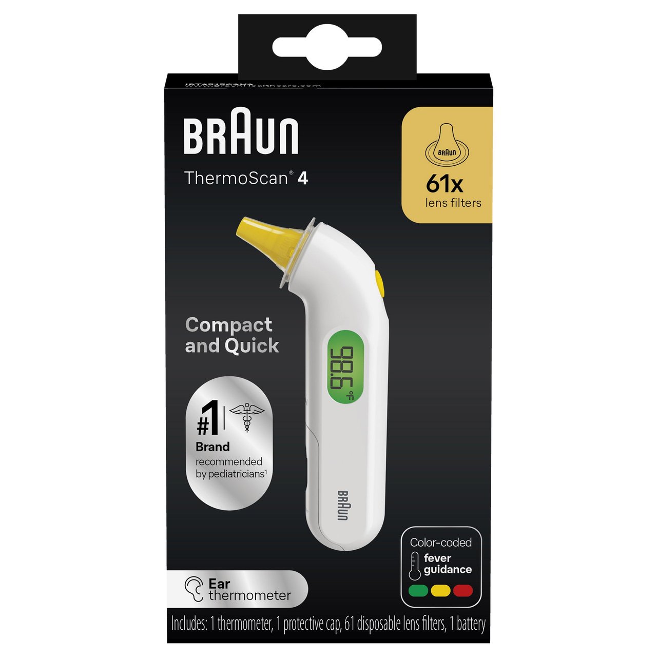 Braun ThermoScan 4 Ear Thermometer with 61 Lens Filters - Image 1