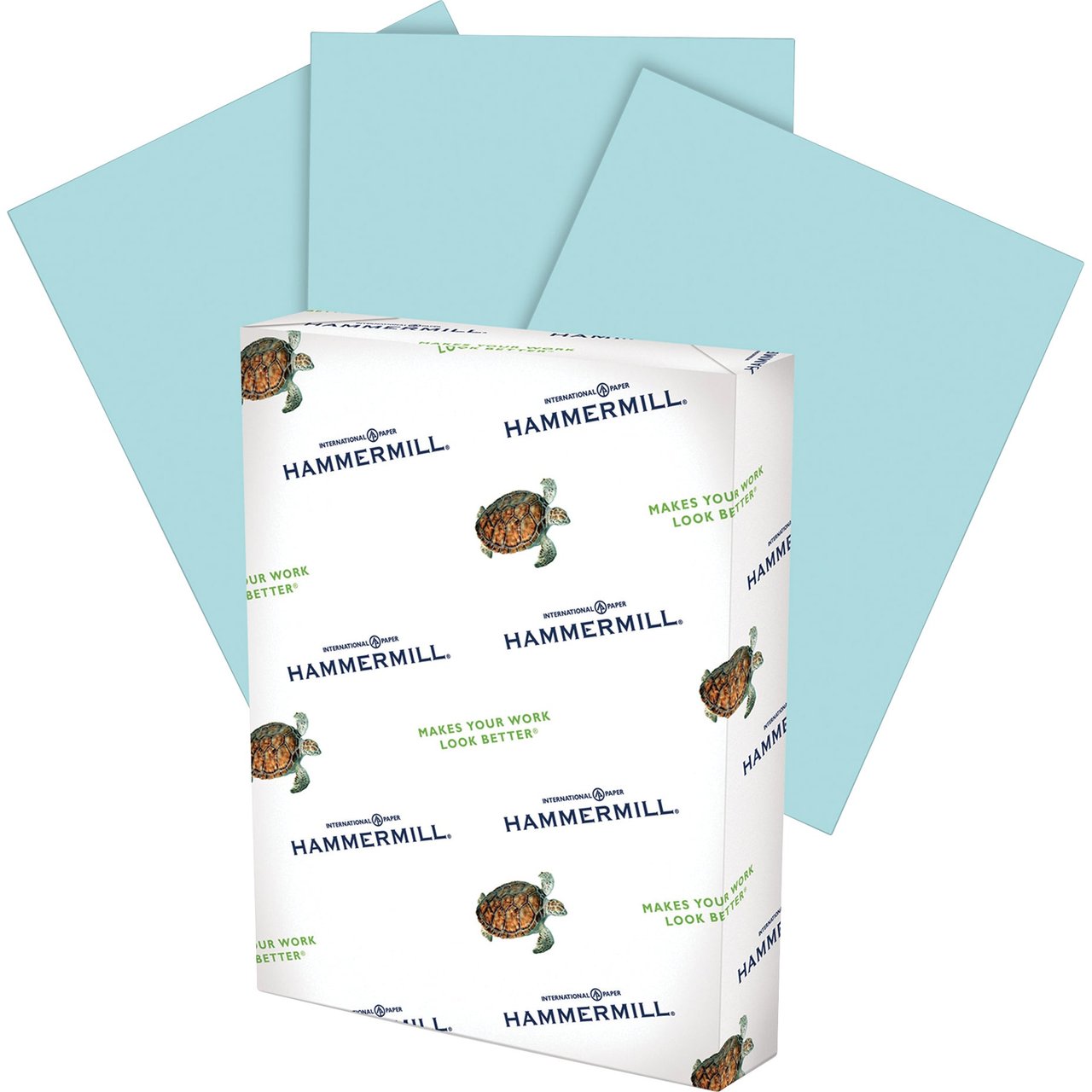 Hammermill Colored Paper, Blue Copy Paper, 20 lb, 8-1/2" x 11", 1 Ream, 500 Sheets - Image 1