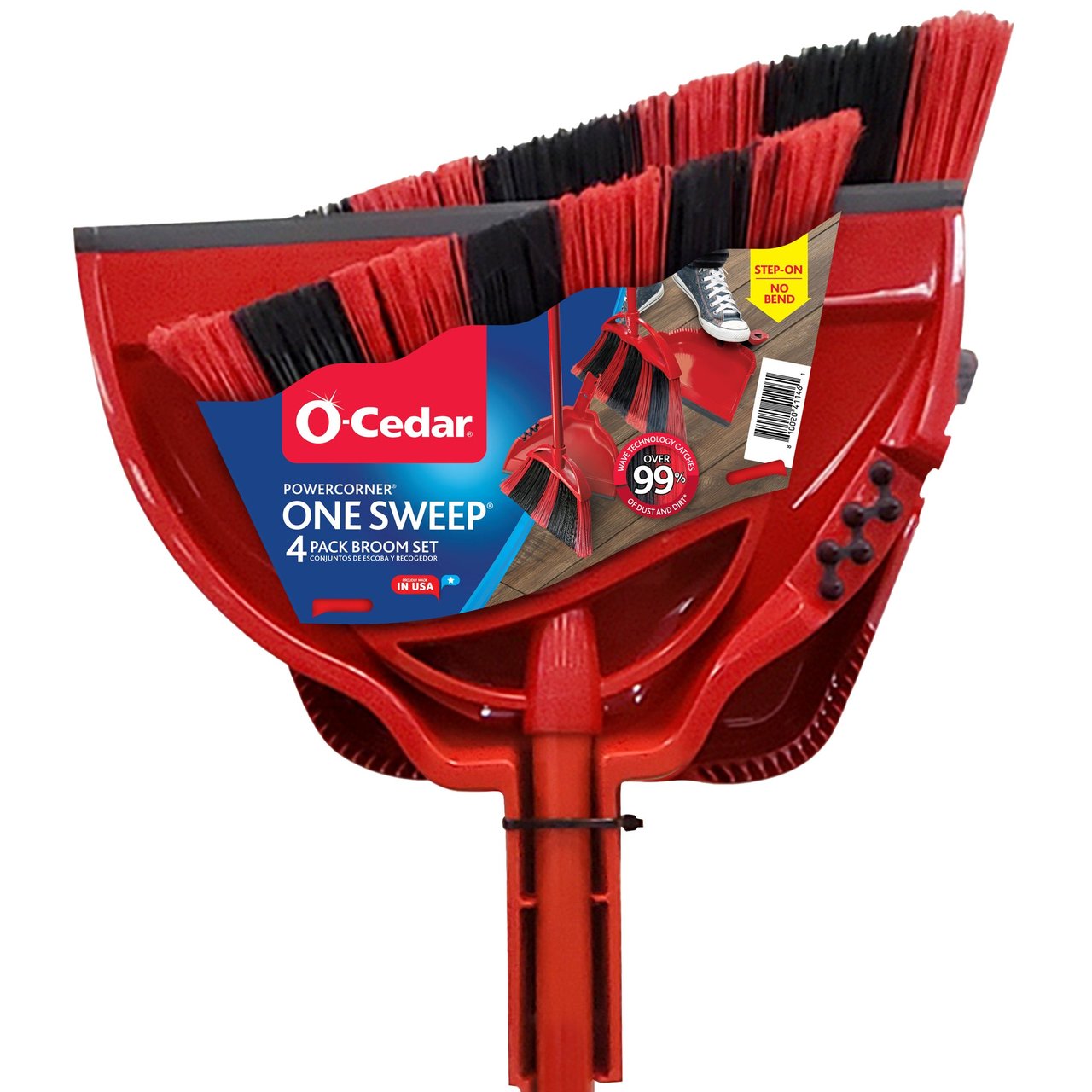 O-Cedar PowerCorner One Sweep Broom & Dustpan Set 4 PC - Image 1