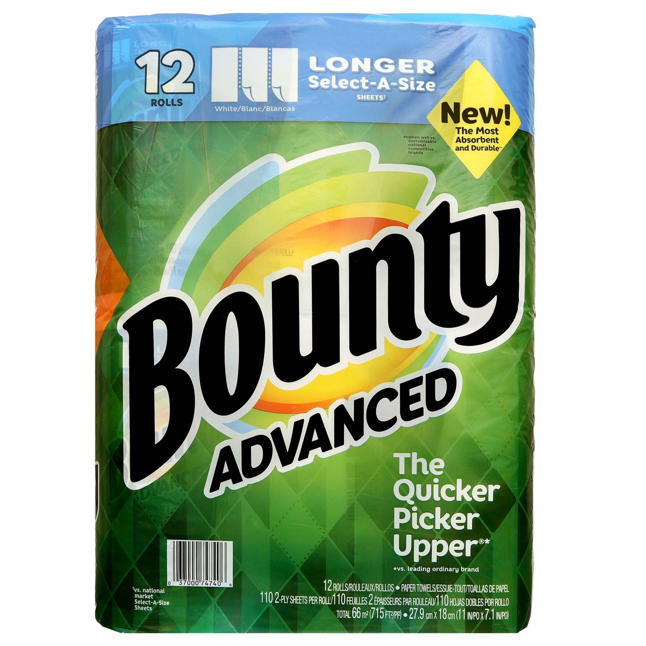 Bounty Advanced Select-A-Size 12 Rolls, 110 Sheets Per Roll - Image 1