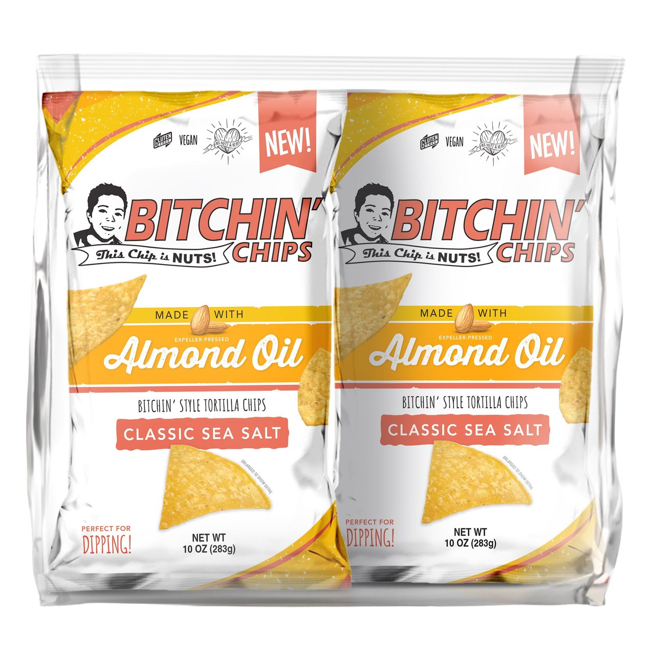 Bitchin' Chips Classic Sea Salt Tortilla Chips, 2 x 10 oz - Image 1