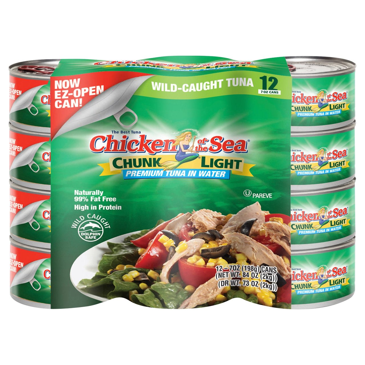 Chicken of the Sea Chunk Light Tuna in Water, 7 oz, 12-Count (5.25 lbs) - Image 1