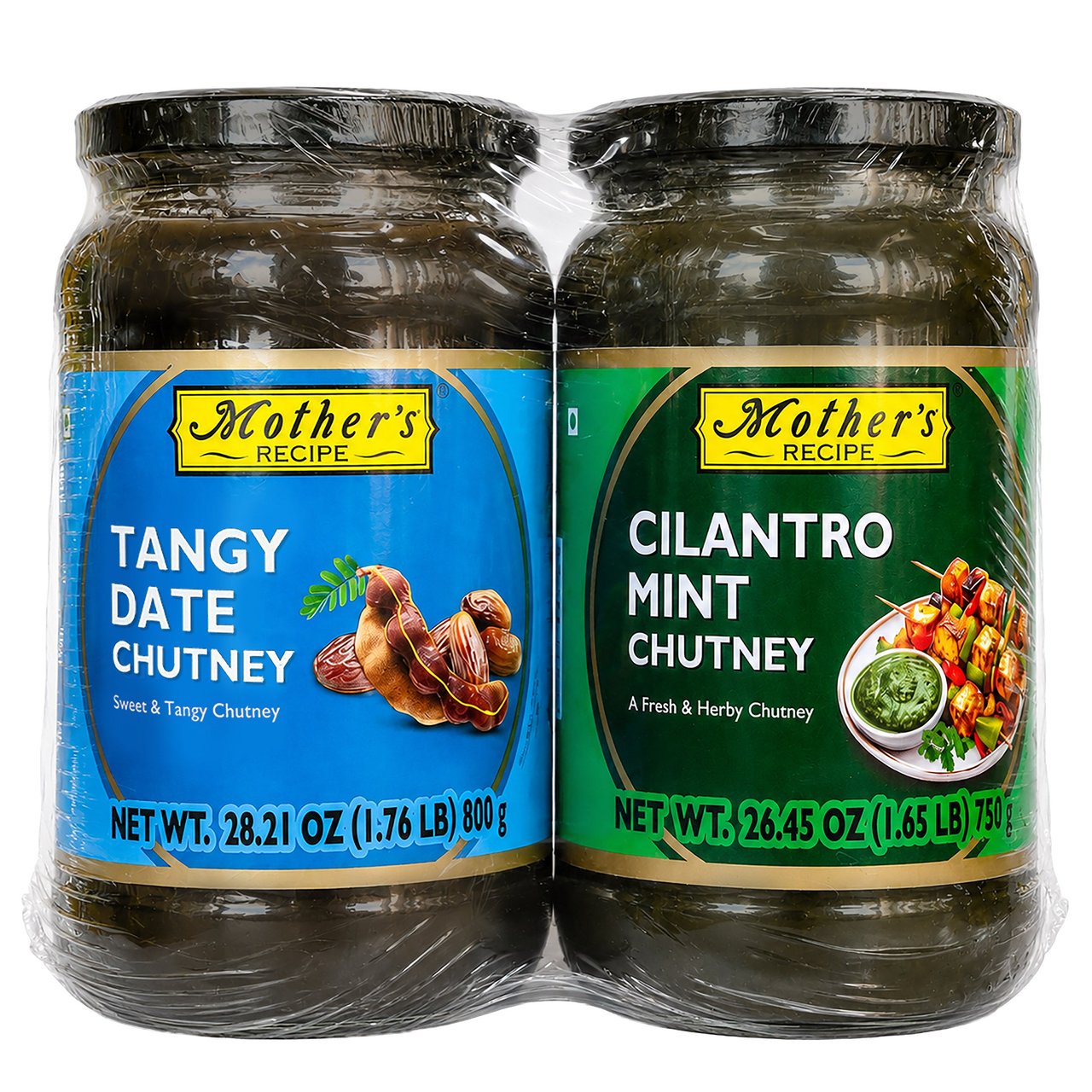 MOTHER'S RECIPE DATE/MINT CORIANDER CHUTNEY 2 PACK - Image 1