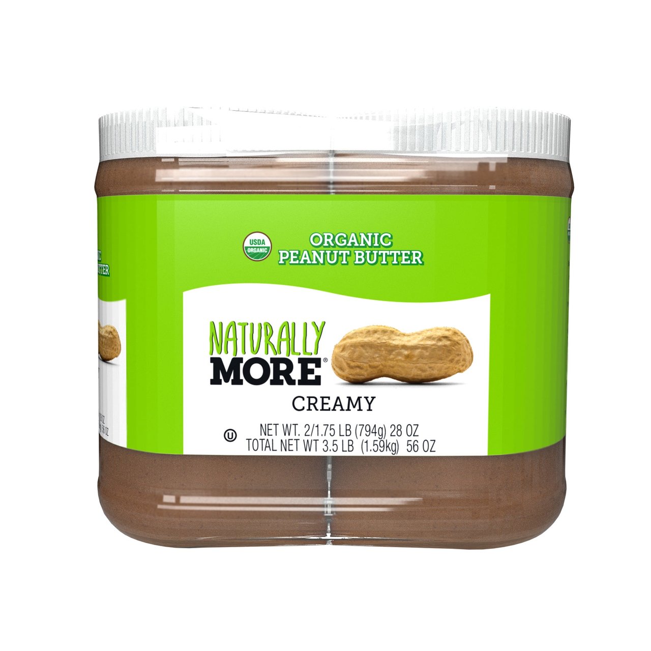 Naturally More Organic Peanut Butter 2/28oz (3.5 lbs) - Image 1