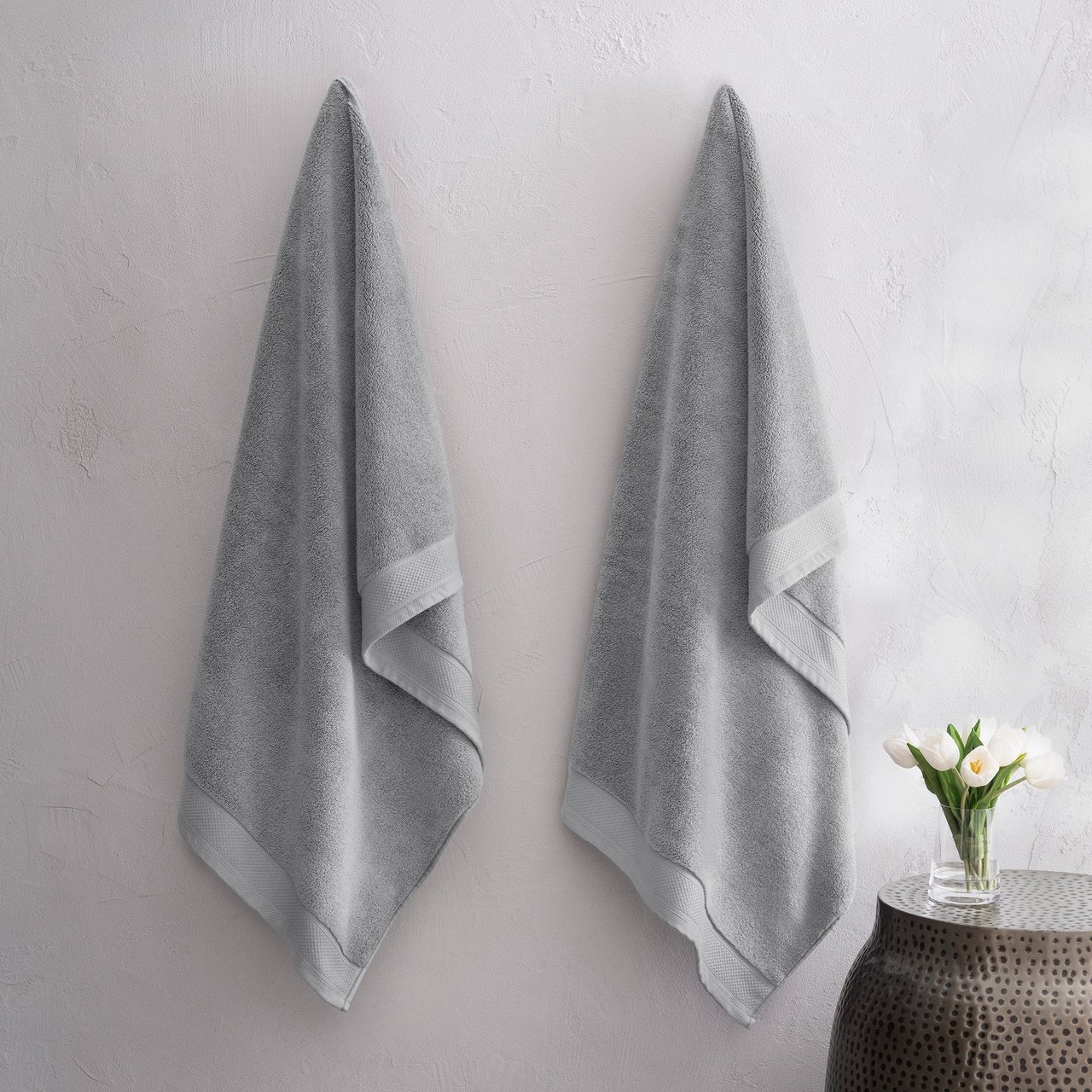 Charisma 100% Egyptian Cotton Bath Towels, Gray (2-Piece Set) - Image 1