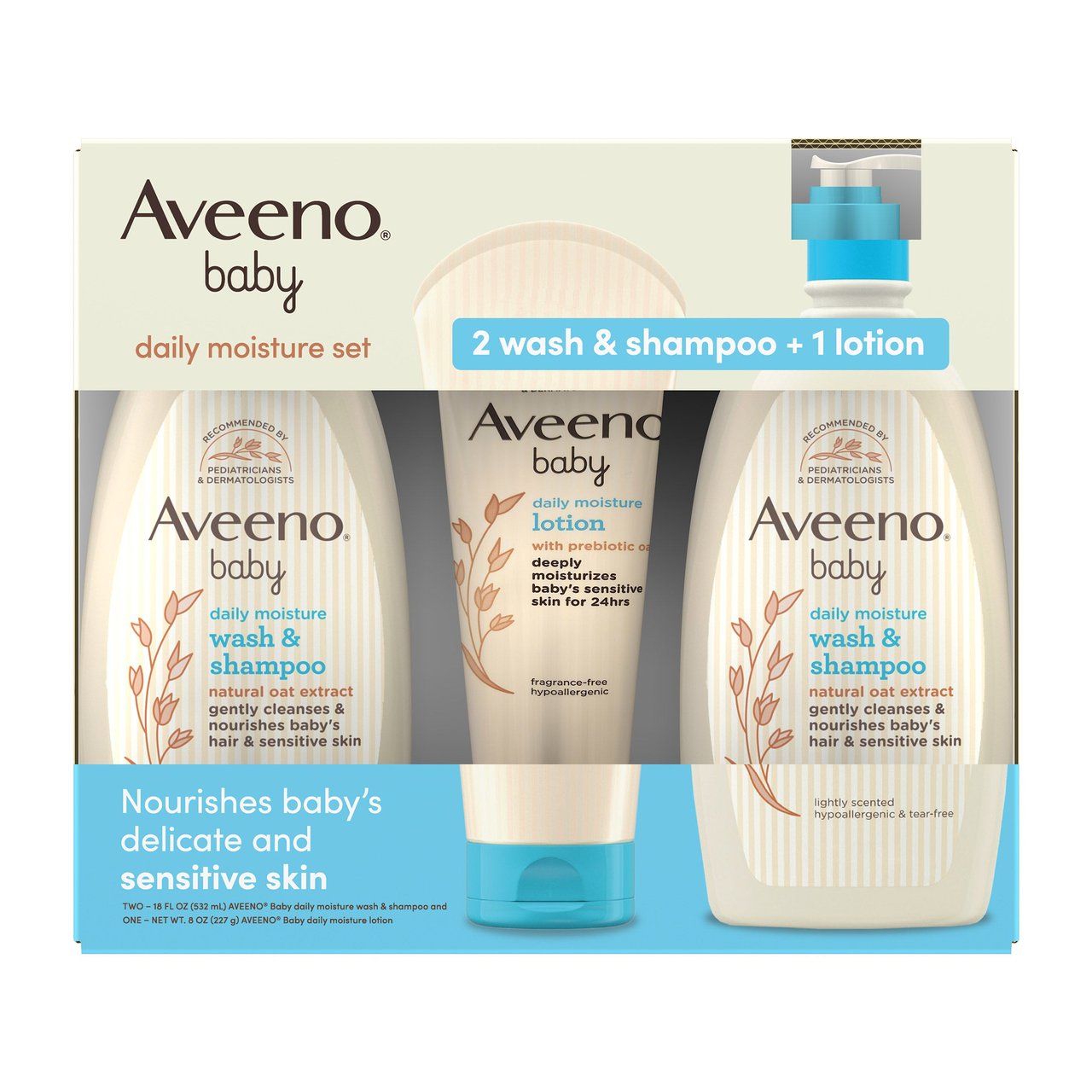 thumbnail image 2 of Aveeno Baby Body Wash & Shampoo - 3 Pack 18oz With Natural Oat Extract 2 of 5
