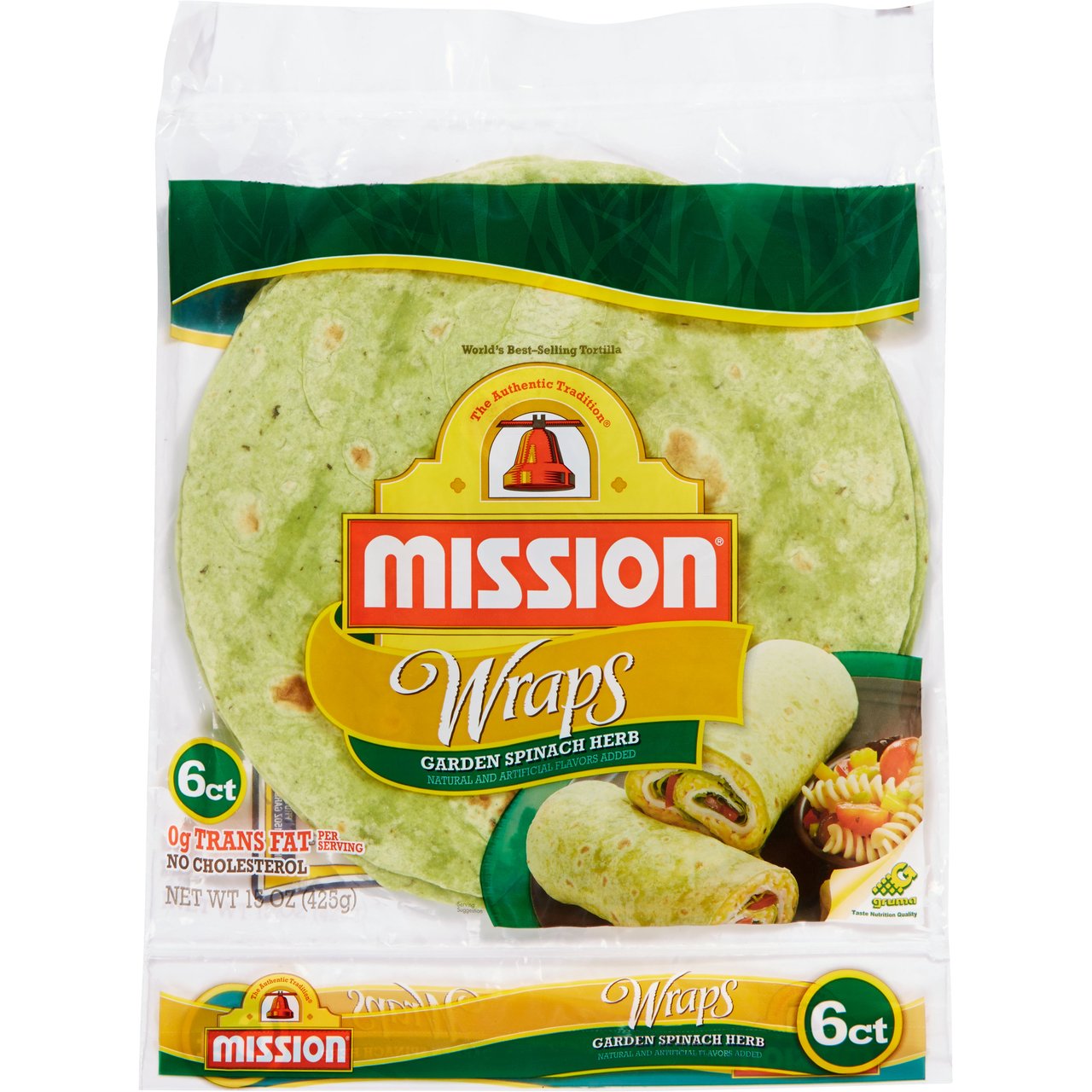 Mission 10" Garden Spinach Herb Wraps, 6 CT