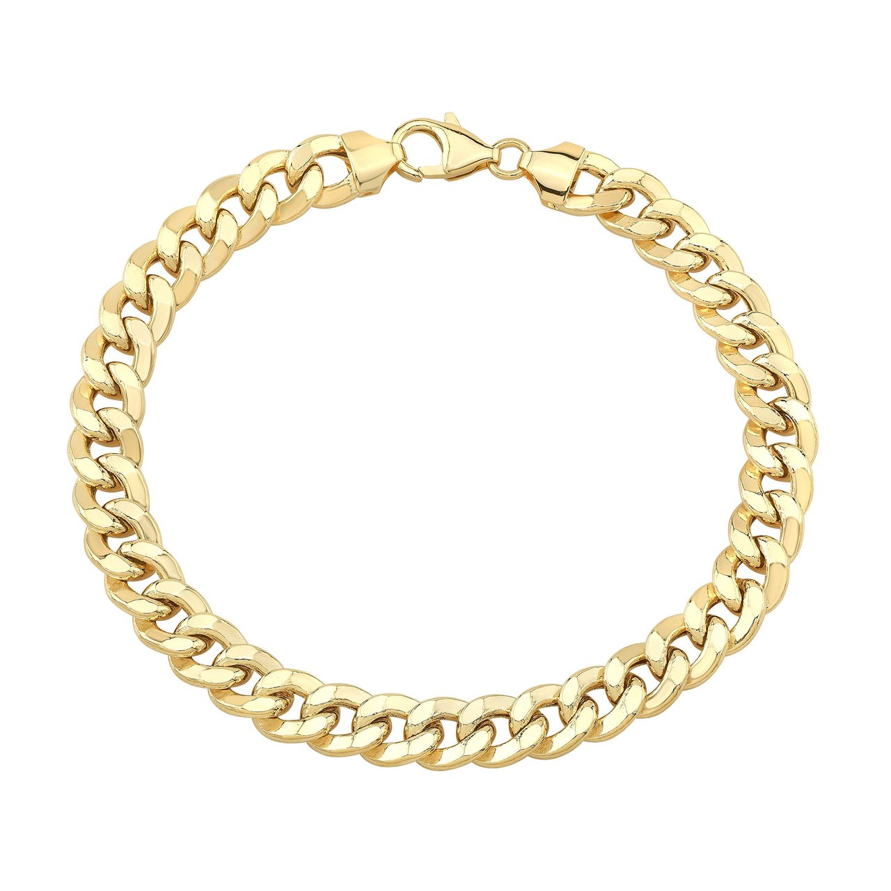 14kt Yellow Gold 8.5" Men's Curb Bracelet Made in Italy - Image 1