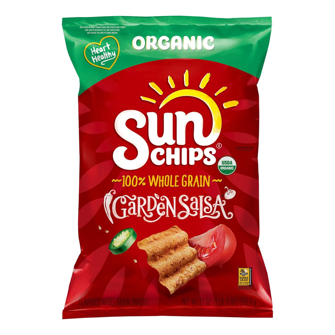 Organic SunChips Garden Salsa Flavored Whole Grain Snacks, 21 oz - Image 1