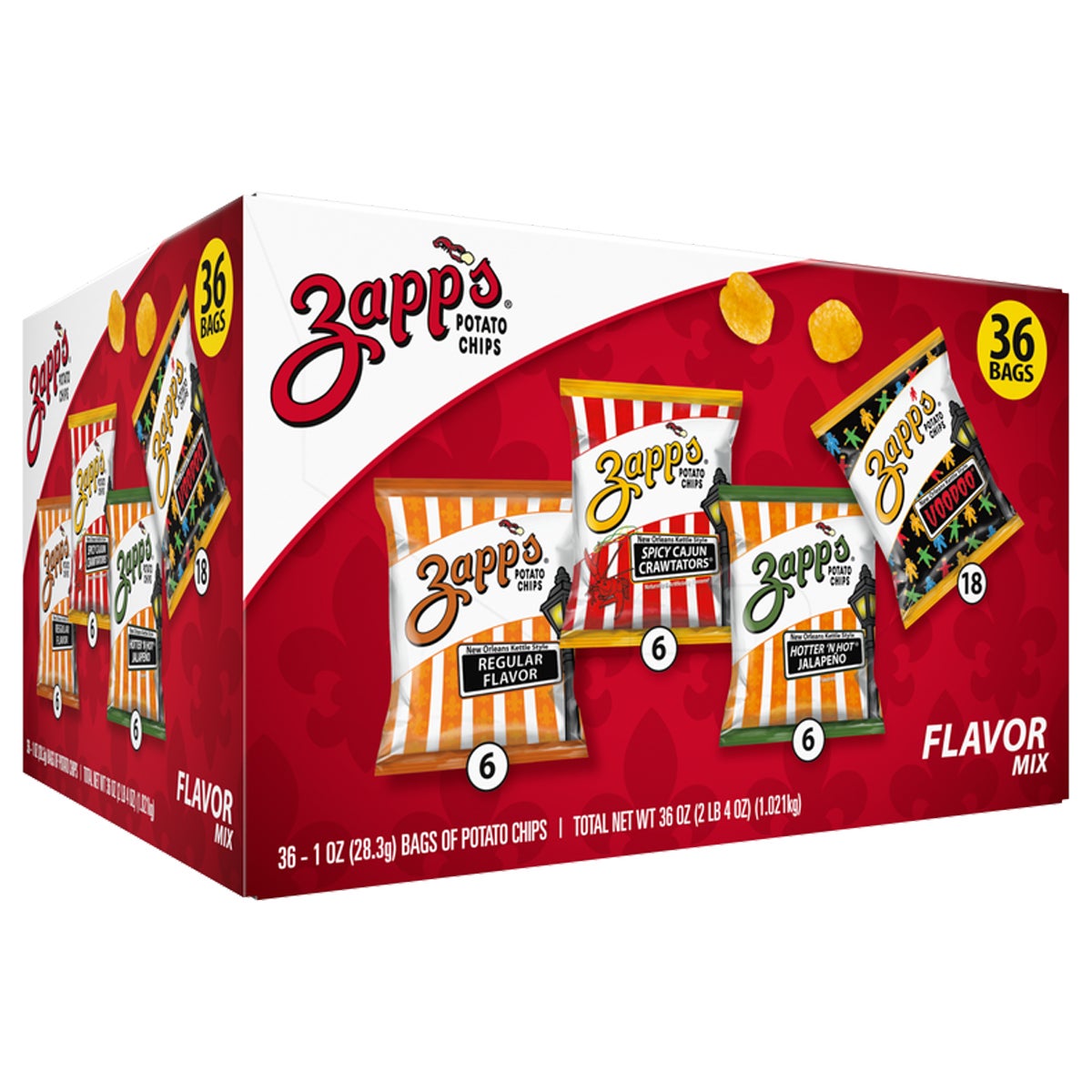Zapp's Variety Potato Chips, 36 Count, 1.0 oz - Image 1