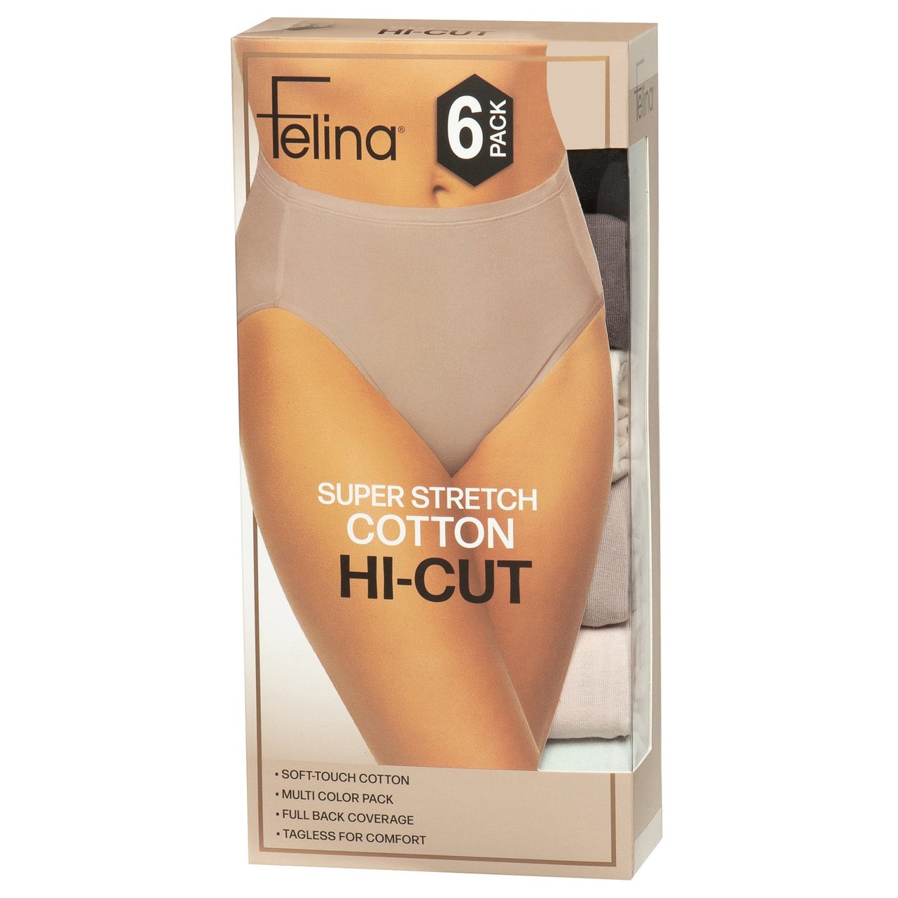 Felina Women's Hi-Cut Underwear, 6-Pack - Image 1