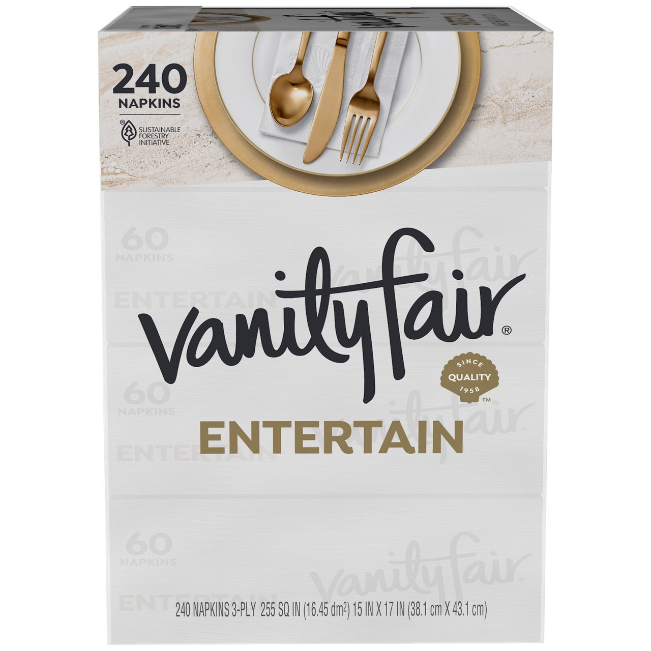 Vanity Fair 3-Ply Dinner Napkins, 240 Count - Image 1