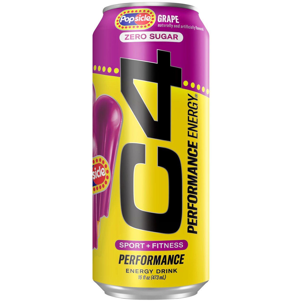 C4 Performance Energy Drink, Grape Popsicle, 16 fl oz, 12-Count - Image 1